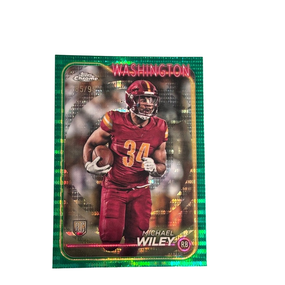 2024 Topps Chrome Michael Wiley Green Sonar Refractor RC 85/99 Washington #300